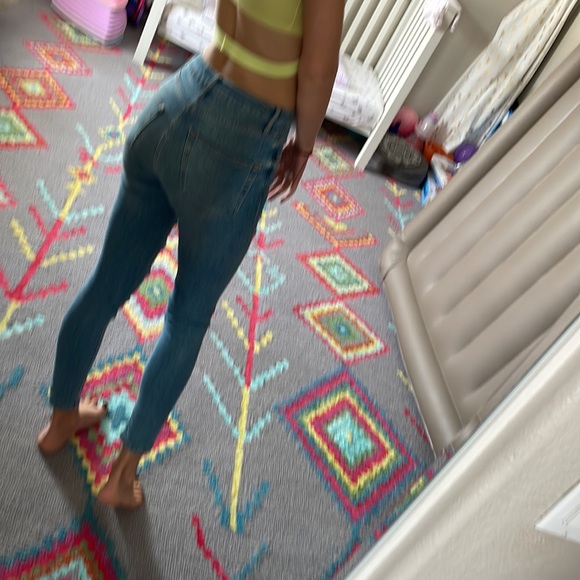 Topshop Jamie Slim Ripped Jeans HighRise 25 Distressed Blue - Picture 6 of 10